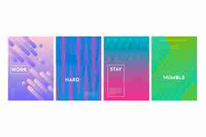 Free vector lines abstract gradient cover collection