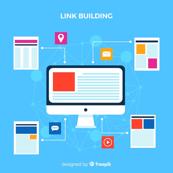 Free Vector link building concept
