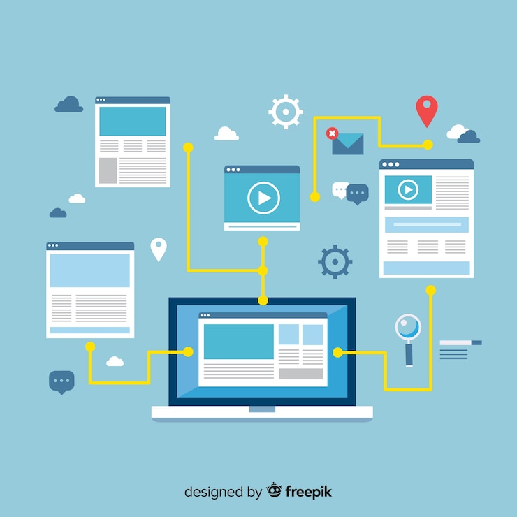 Free Vector link building concept