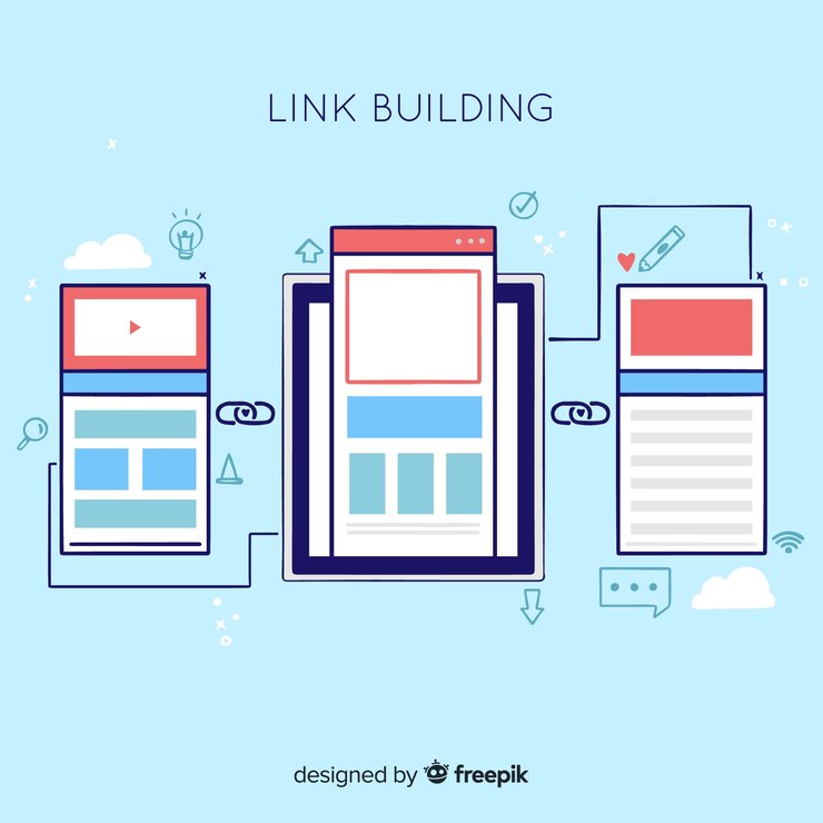 Free Vector link building flat background
