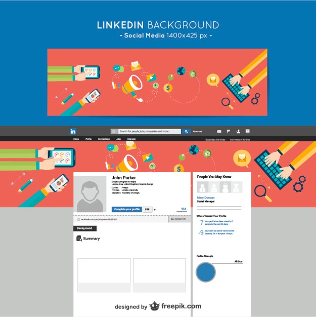 Free vector linkedin social media background