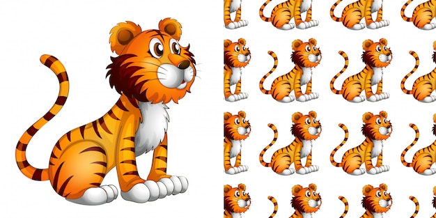 Free vector lion cartoon seamless pattern