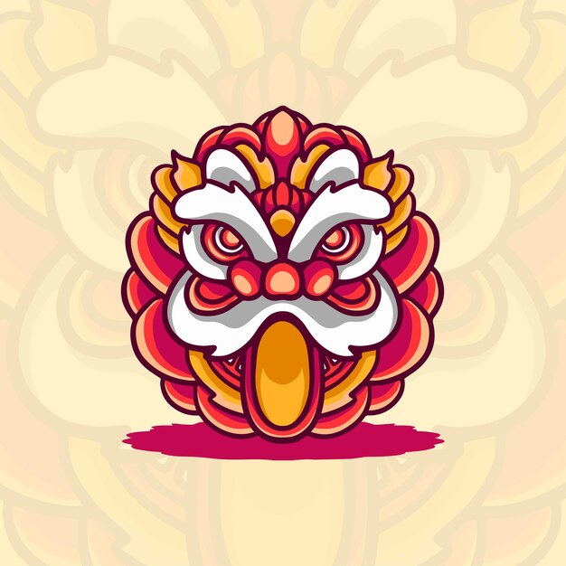 Lion dance chinese illustration