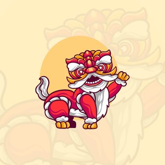 Lion dance chinese illustration