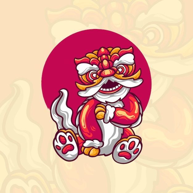 Lion dance chinese illustration