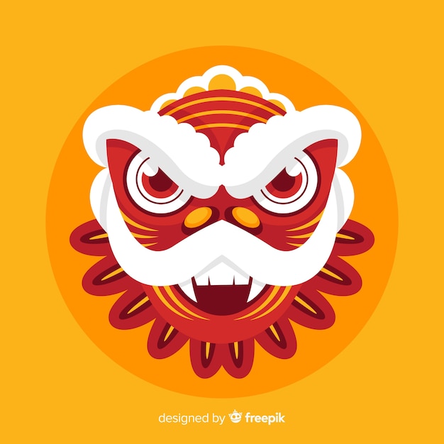 Free vector lion dance