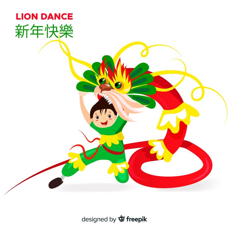 Free Vector lion dance