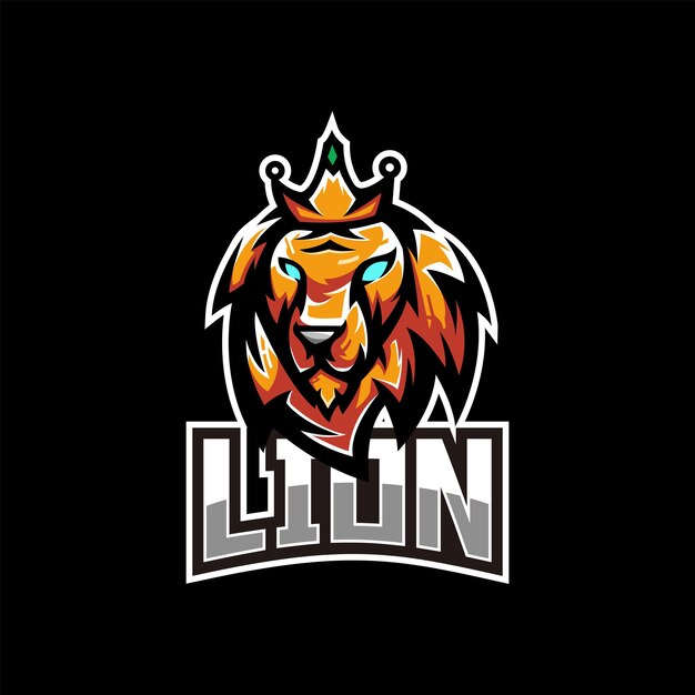 Lion esport mascot gaming logo