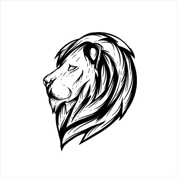 Lion hand drawing illustration design vector