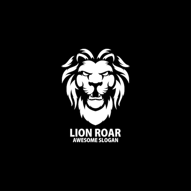 Free vector lion head angry logo design