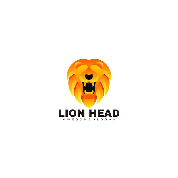 Free vector lion head colorful logo gradient vector