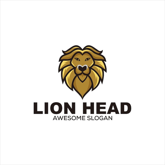 Free vector lion head colorful logo illustration mascot