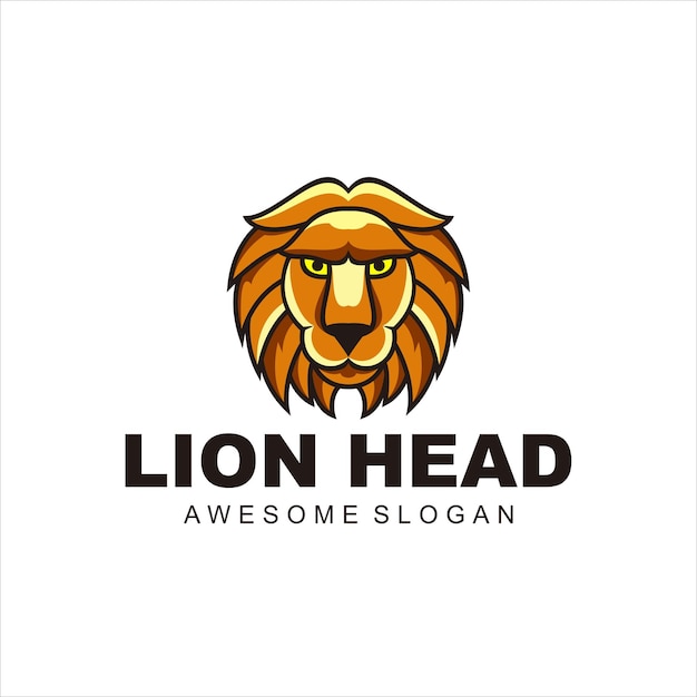 lion head logo colorful vector