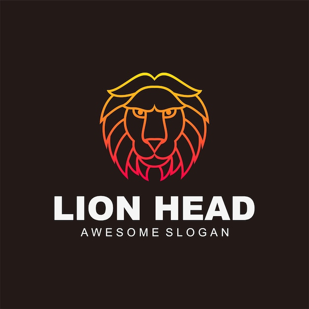 Free vector lion head logo colorful vector