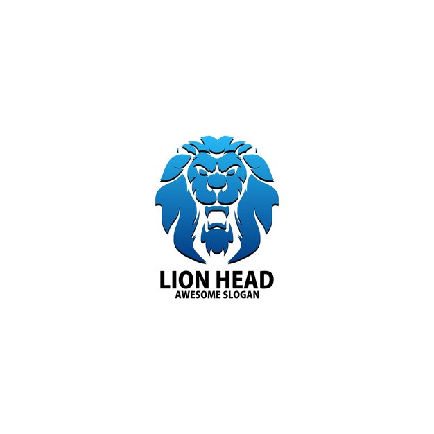 Lion head logo design gradient color