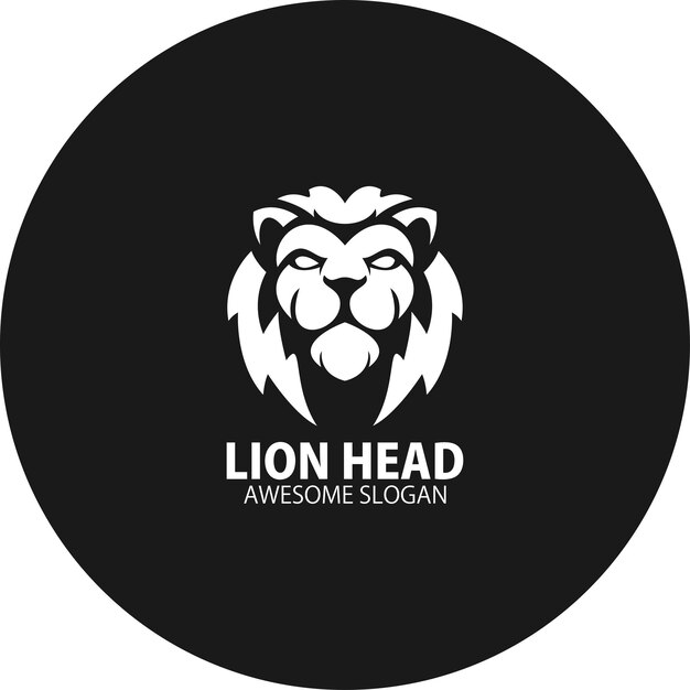 Lion head logo design icon