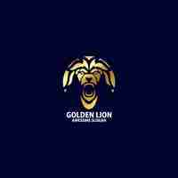 Free vector lion head with luxury logo design gradient