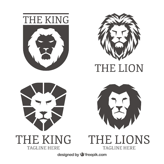 Lion logos, black color