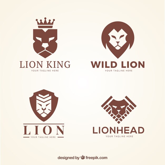 Lion logos, brown color