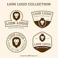 Free vector lion logos, vintage style