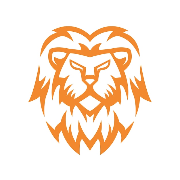 Free vector lion mascot simple design logo