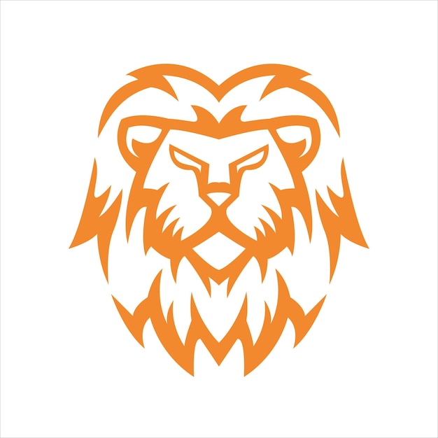 Free vector lion mascot simple design logo