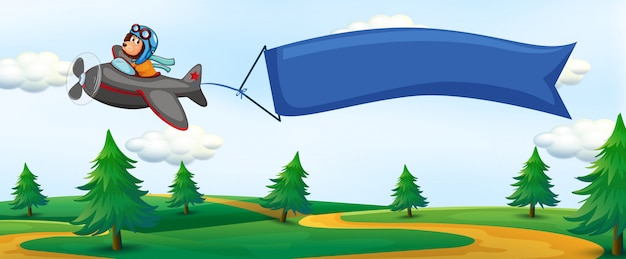 Free vector a lion riding airplane