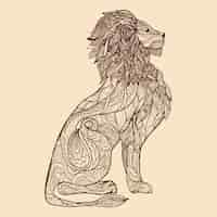 Free vector lion sketch illustration