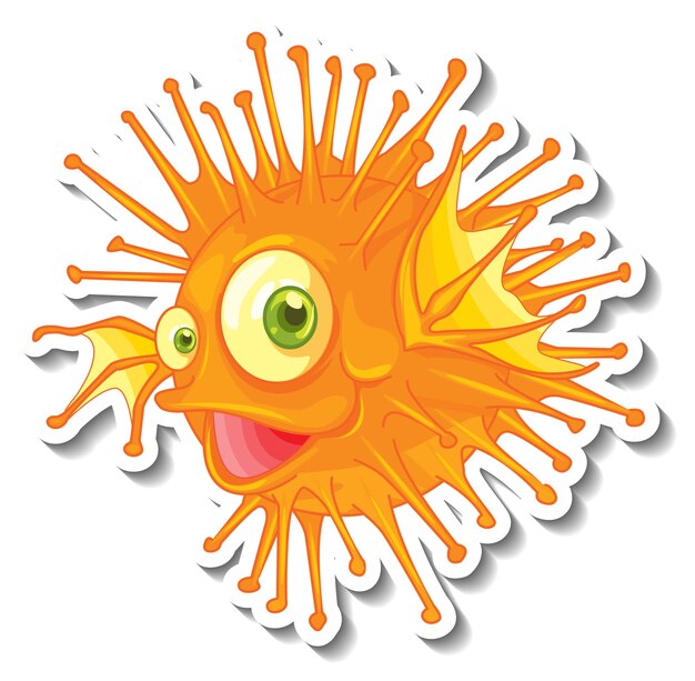 Lionfish sea animal cartoon sticker