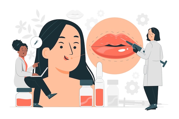 Free vector lip filler concept illustration