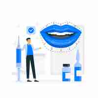 Free vector lip filler concept illustration