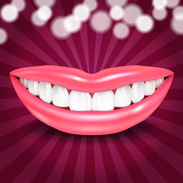 Free vector lips smiling with disco lights