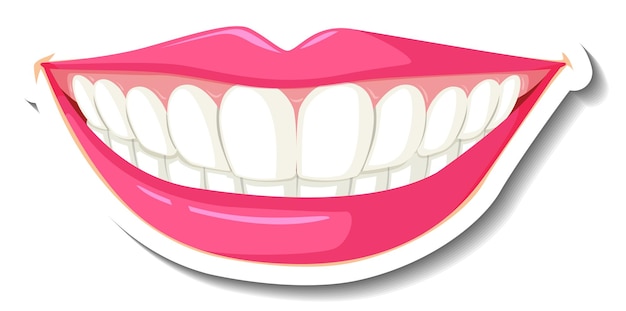 Free vector lips with teeth on white background