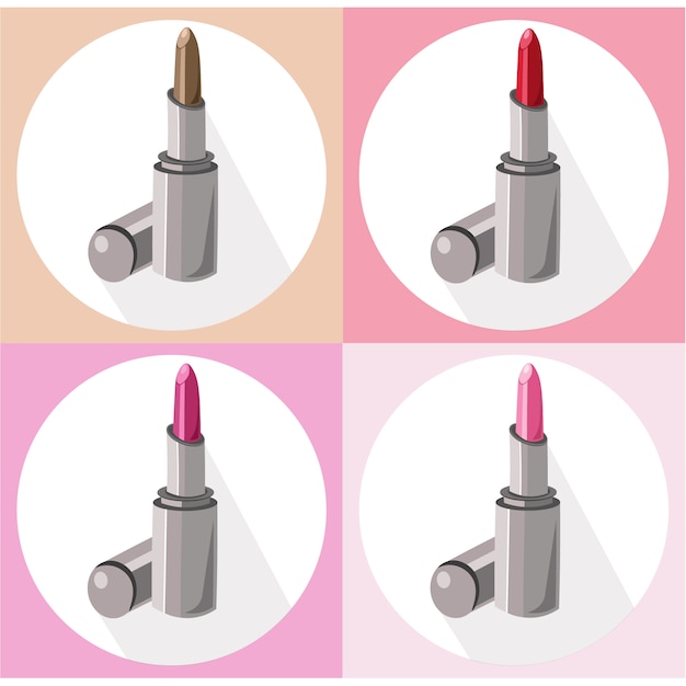 Vettore gratuito collezione di design rossetto