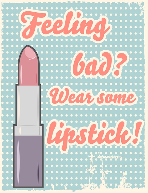 Free vector lipstick quote background