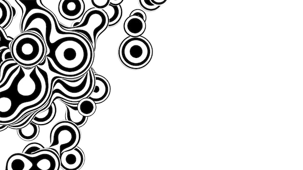 Liquid 3d monochrome metaball with organic structure abstract vector black and white background fluid futurisctic shapes