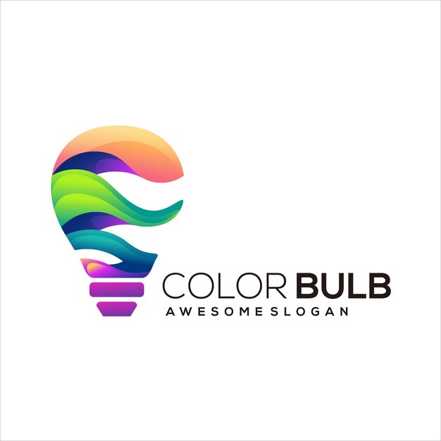 Liquid bulb gradient colorful logo designs