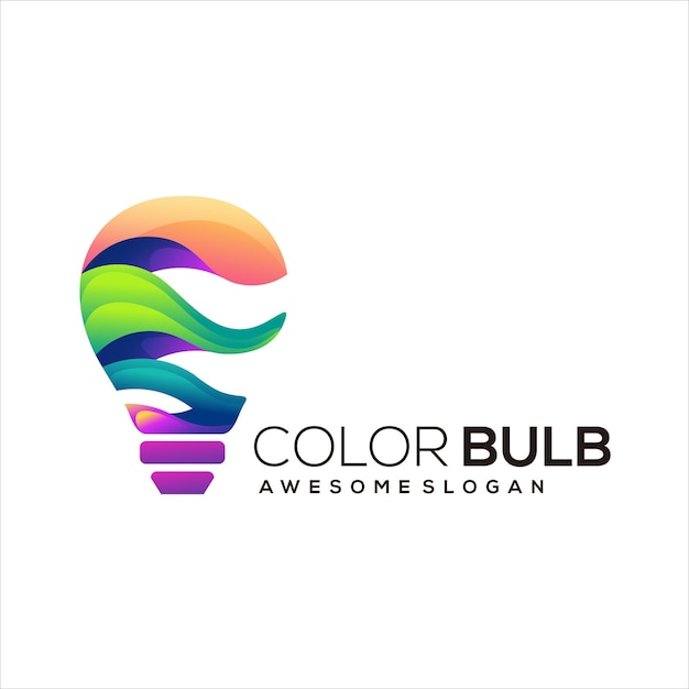 Жидкая лампочка градиент красочный дизайн логотипа