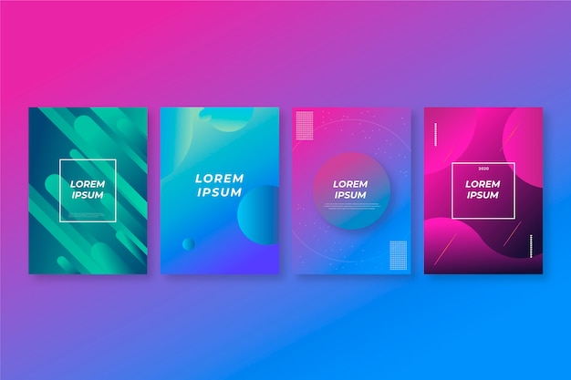 Free vector liquid effect abstract gradient cover collection