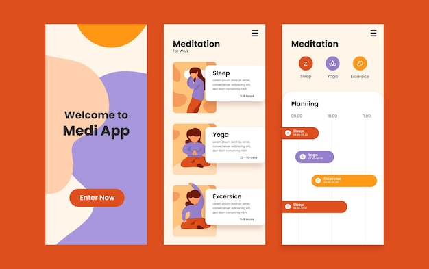 Liquid effect background meditation mobile app