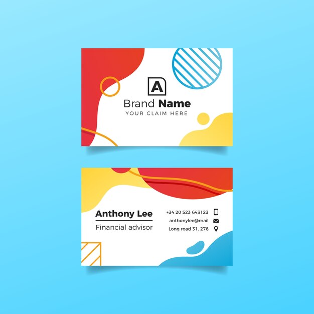 Liquid effect and circles design for business card