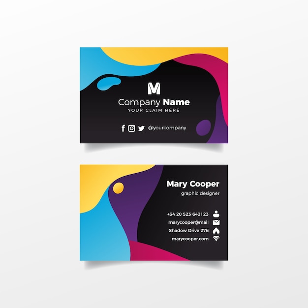 Free vector liquid effect design for business card