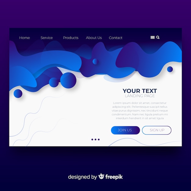 Liquid effect landing page