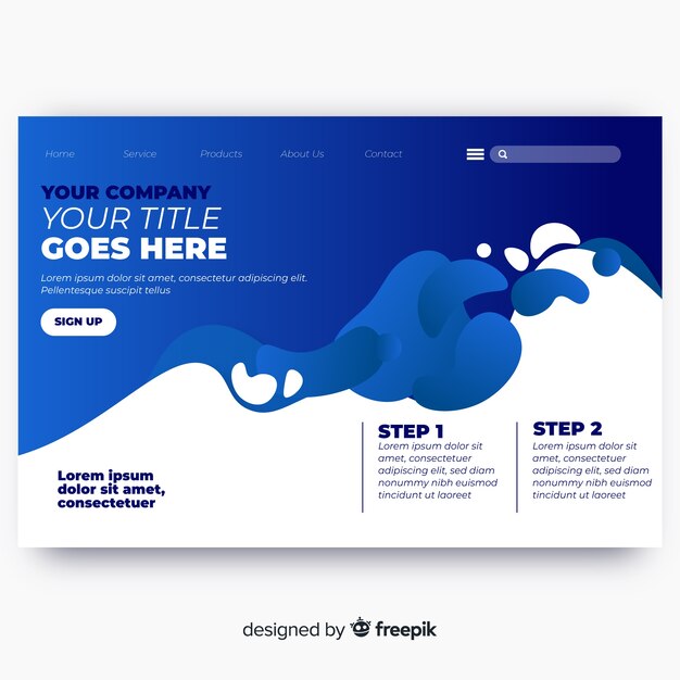 Liquid effect landing page