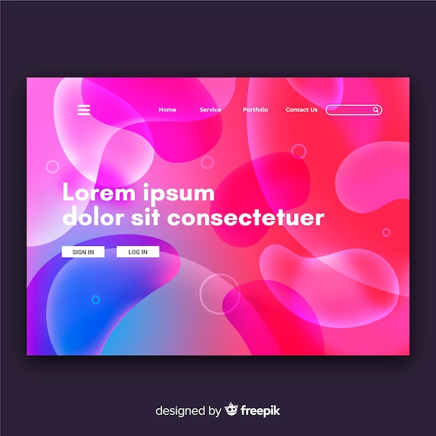 Liquid effect landing page