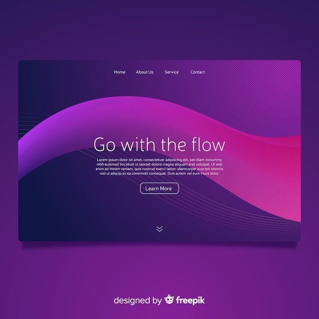 Free vector liquid effect landing page