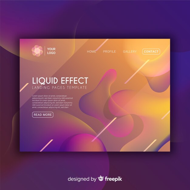 Liquid effect landing page