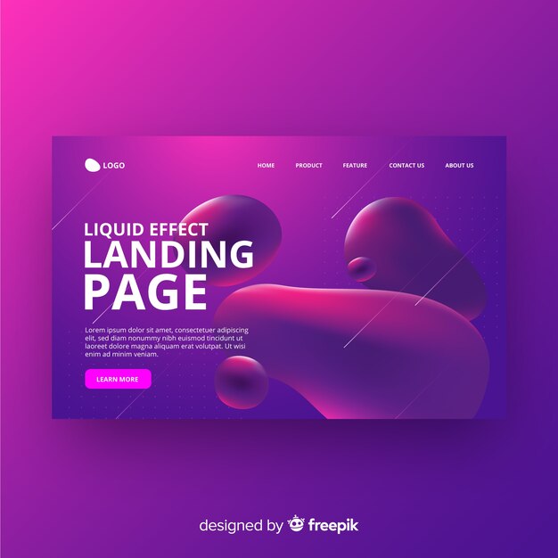 Liquid effect landing page