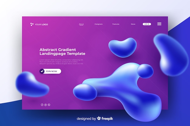 Liquid effect modern landing page