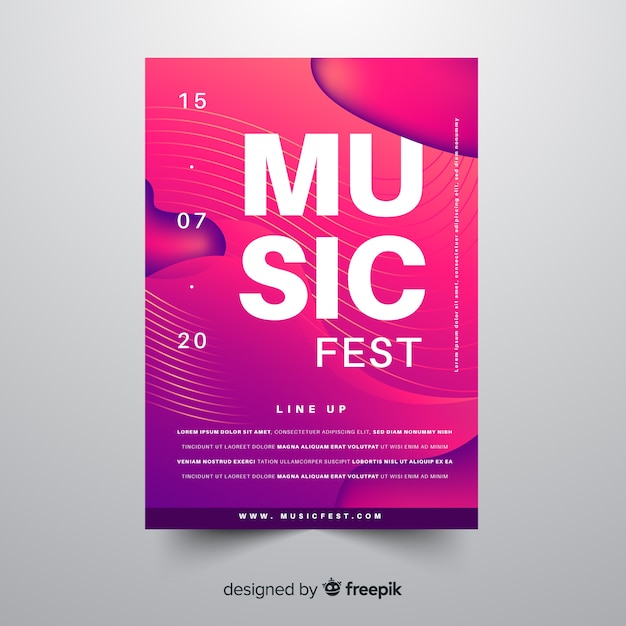 Liquid effect music poster template